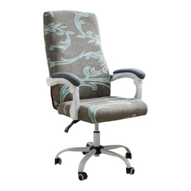 Imagem de FORCHEER Capa para cadeira de escritório grande, estampada, elástica, para cadeira de mesa, 1 peça, lavável, removível