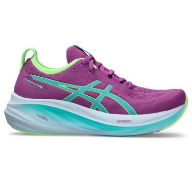 Imagem de Tênis ASICS GEL-Nimbus 26 Lite-Show - Feminino - Violeta com Verde e Azul-Feminino