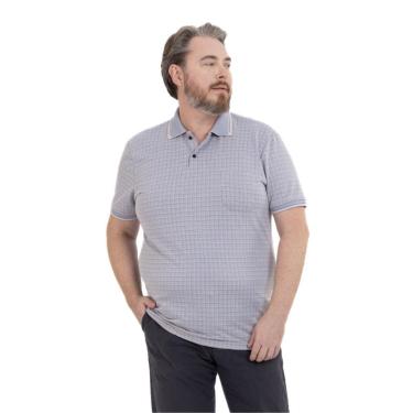 Imagem de Camisa Polo Plus Size Masculina Xadrez Algodão-Masculino