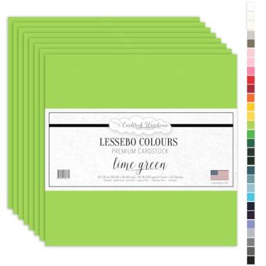 Imagem de Papel de cartolina Lime Twist – 30,48 cm x 30,5 cm Capa fosca premium de 37,6 kg – 25 folhas da Cardstock Warehouse