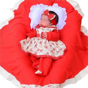 Imagem de Saída de Maternidade Menina Aconchego Lindinha Floral Lilás 05 Peças P