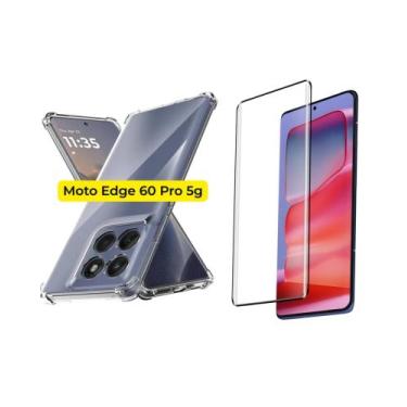 Imagem de Kit Para Moto Edge 60 Pro Capa Case + Película 3D Vidro Temperado - Ge