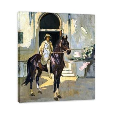 Imagem de On Top John Lavery Classic Realist Portrait & War Scene Canvas Art – Arte irlandesa decoração de parede para casa 39,98 x 48 cm emoldurada