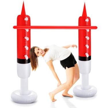 Imagem de ShinyRelief Syringe Inflatable Limbo Game Novelty Fake Injector for Halloween Holiday Fun Limbo Party Game Stick for Backyard Lawn Indoor and Outdoor Vacations Party Games for Adult Family