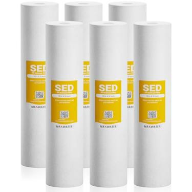 Imagem de Max Water 10 mícrons 20 x 4,5 filtro de sedimentos 50,8 cm toda a casa BB sistema de filtragem de água cartucho compatível DGD-5005-20, FP25B, AP810-6, FPMB5-20, P5-20, 155358-43, SDC-45-2005