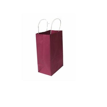 Imagem de Sacola Papel Kraft Vermelha Alça Pap. Torc. 18x25x8 cm 10 un
