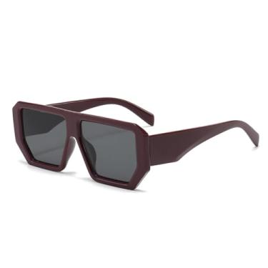 Imagem de Óculos de sol vintage de armação grande, feminino, masculino, retrô, polígono, retangular, masculino (7)