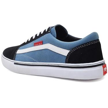 Imagem de Polo Blu Tênis Old Skool, Camurça, Preto e Azul, Solado Antiderrapante (Azule e Preto, BR, Adulto, Numérico, M, 37)