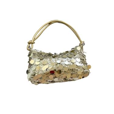 Imagem de Floerns Bolsa de ombro feminina com lantejoulas brilhantes e alça superior com contas Hobo, Dourado, one_size, Macio