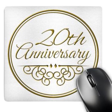 Imagem de 3dRose 20 x 20 x 0,65 polegadas presente de aniversário de 20 anos texto dourado para celebrar aniversários de casamento mouse pad (mp_154462_1)