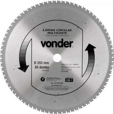 Imagem de Lamina Circular Multicorte 355x2.2x3.0x80d - Vonder