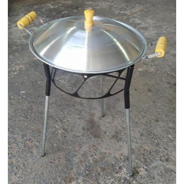 Imagem de Kit Tacho Aço Carbono Picanha Carnes Multiuso Bifeteira Camping Pesca 