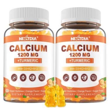 Imagem de Suplementos de cálcio Nextdia Calcium 1200 mg com vitamina D3 K2 B12