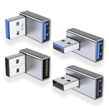 Imagem de Adaptador USB 3.0 AreMe 90 graus 4, pacote para cima/para baixo, esque