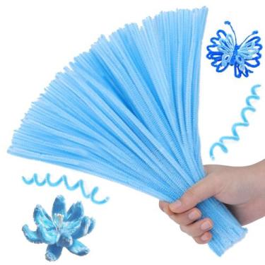 Imagem de Limpadores de cachimbo Hssugi 100PCS Christmas Craft Light Blue