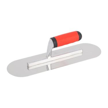 Imagem de predolo Desempenadeira de massa com cabeça redonda, cabo ergonômico, polimento espelhado, profissional, multifuncional, acabamento em aço inoxidável, 35cmx10cm