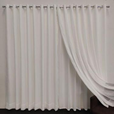 Imagem de Cortina Para Ambiente De Voal Linho Forro Microfibra Leve 6,00x2,50 - 