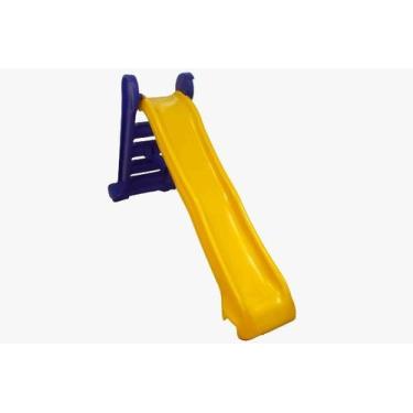 Imagem de Escorregador Grande Playground Infantil Amarelo c/ Azul super resisten
