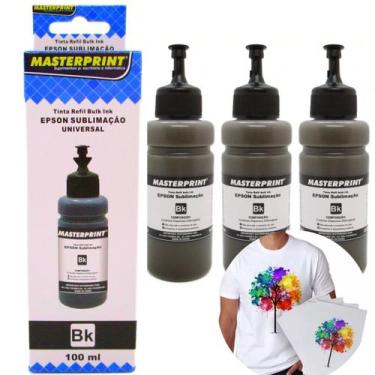 Imagem de Kit 4 Tinta sublimática Preta Impressora L355 L365 L375 L395 L38 L200 
