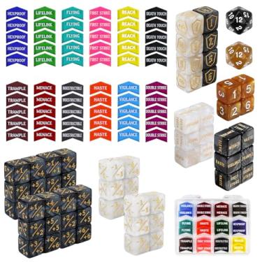 Imagem de FIGURESLAB MTG Abilities Keyword Tokens Dice Counters Set for Magic The Gatering, MTG Buff Tokens Life Counters Dice, Compatible with TCG Card Gaming Accessories (A Color-122pcs)