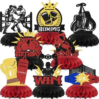 Imagem de SJcysrilla 8PCS Boxing Birthday Honeycomb Centerpieces Boxing Birthday Party Decorations Sports Theme Party Supplies