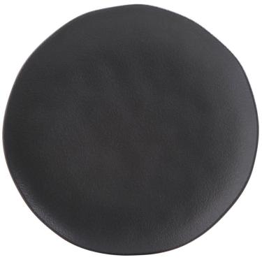 Imagem de Prato Raso 26,5cm Cerâmica Orgânico Preto Matte Avulso Mesa Posta Jantar Porto Brasil