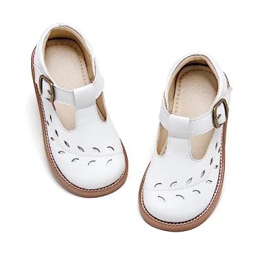 Imagem de Otter MOMO Sapato social infantil Mary Jane sem cadarço para meninas, D758-branco, 15
