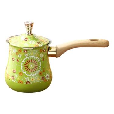 Imagem de Fenteer Cafeteira turca com bico antitransbordamento, cafeteira portátil multiuso com cabo de madeira para escritório, café e camping, S