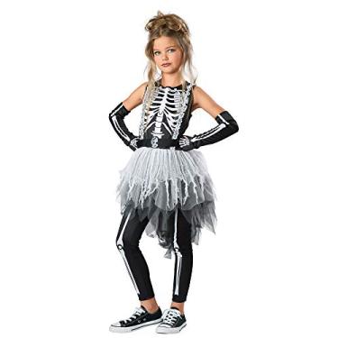 Imagem de Seasons Fantasia de esqueleto fantasma para meninas de Halloween (M(8-10))