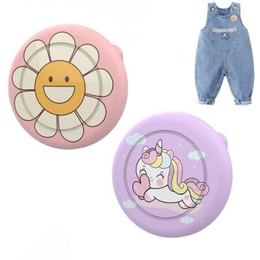 Imagem de Dingfeiyu Capa oculta para Apple AirTag, capa protetora com pino, capas de rastreador GPS para crianças, idosos, coleira de animais de estimação, roupas, mochilas, bagagem (cavalo roxo + girassol)