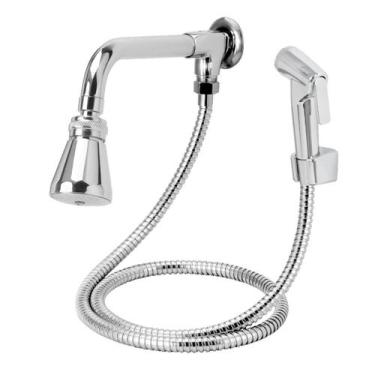 Imagem de Chuveiro metal ducha articulada c/ desviador e gatilho abs - Furkin 