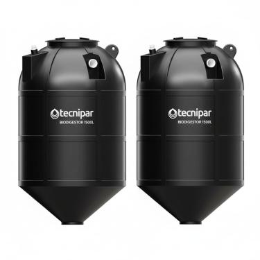 Imagem de Kit 2 Fossas Sépticas Biodigestores Esgoto Tecnipar 1500l