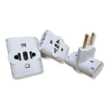 Imagem de Kit Com 3 Adaptador Pino Universal Tomada Benjamim T 10A/20A