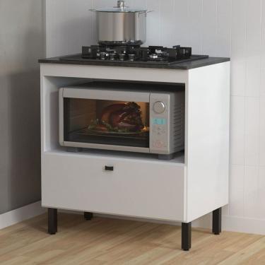 Imagem de Balcão de Cozinha para Cooktop 75 Cm 1 Porta Bl3315 Branco - Tecno Mobili