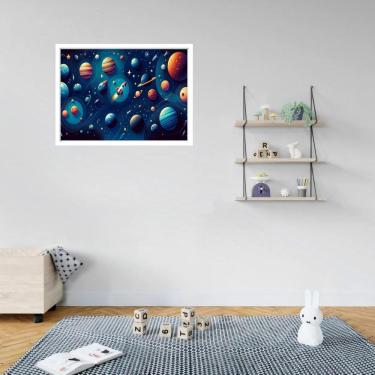 Imagem de Quadro Decorativo Foguete Espaço - 50X70Cm