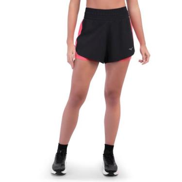 Imagem de Shorts de Corrida Mizuno Hing 2 x1 Feminino, Preto, P