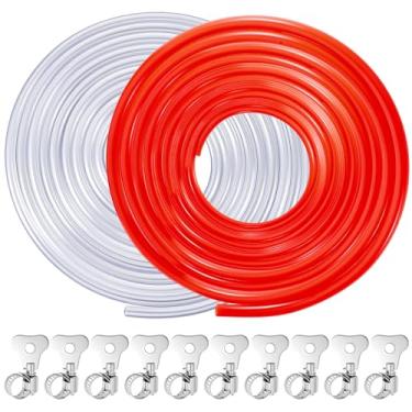 Imagem de Weysat Kit de 2 peças de 20FT Kegerator Beer Co2 Gas Dual Lines, ID 3/40.6 cm barril de cerveja tubulação e ID 5/40.6 cm mangueira de gás CO2 tubo de tubo de PVC de grau alimentício tubo de torneira