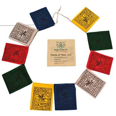 Imagem de Mini bandeira tibetana de cavalo de vento do Nepal com 10 bandeiras