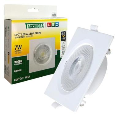 Imagem de Kit 10 Spot Led Quadrado Embutir 7W Luz Quente 3000K Amarelo - TASCHIB