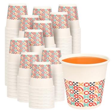 Imagem de METAPRINT Pacote com 600 copos de banheiro de 85 g, copos de papel descartáveis com aro enrolado, copo de papel pequeno para enxaguante bucal para banheiros de hóspedes, penteadeira e escritório