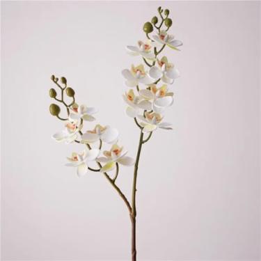Imagem de 4 pçs/lote Artificial 12 Cabeças Borboleta Orquídea Flores Decoração de Casamento Falsa Phalaenopsis Decoração de Casa Ornamento Fotografia Adereços (Branco)
