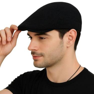 Imagem de Boina Masculina Preta Chapéu Italiano Veludo Peaky Blinders - Top Grav