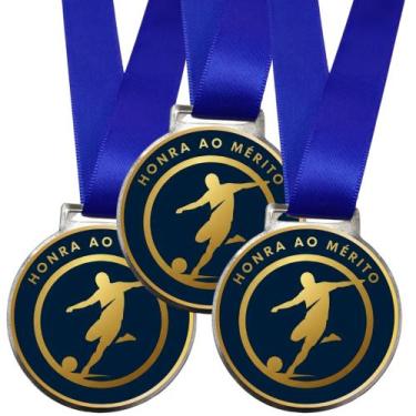 Imagem de Kit 100 Medalhas Para Premiação De Futebol de Campeão Honra ao Mérito 