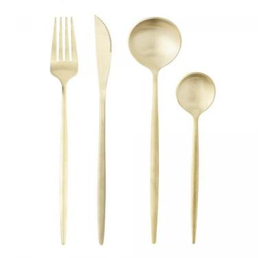 Imagem de Faqueiro 16 Peças Aço Inox Ópera Champanhe Lyor