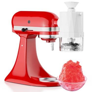 Imagem de Acessório de barbear de gelo para batedeira KitchenAid, como auxílio de cozinha, gelo raspado com lâminas grossas e finas, 8 moldes de cubos de gelo, máquina de cone de neve