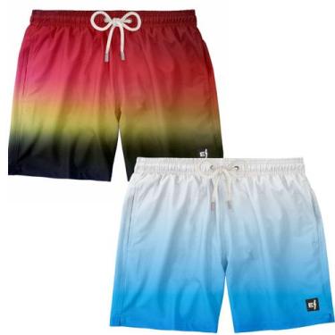 Imagem de Kit 2 Bermuda Masculina Casual Estampada Short Surf Boardshort Verão M