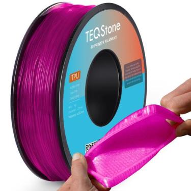 Imagem de Filamento de impressora 3D TeqStone TPU 1,75 mm 1 kg rosa 95A