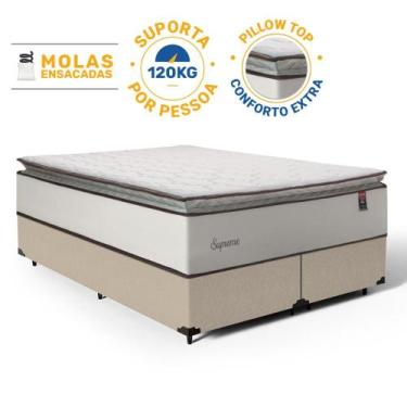 Imagem de Cama Box com Colchão de Molas Ensacadas Pillow Top Supreme Lux Queen 1