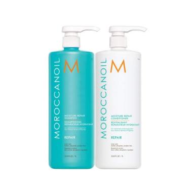 Imagem de Conjunto de shampoo e condicionador Moroccanoil Moisture Repair 1L