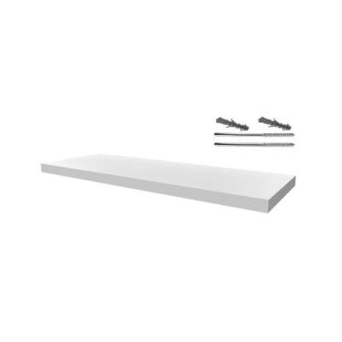 Imagem de 01 Prateleira em Mdf 15mm Branco 25x80cm com suporte fixação - Arrigo 